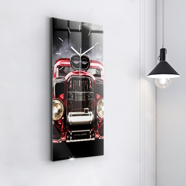 Vertical wall clock Old vintage car