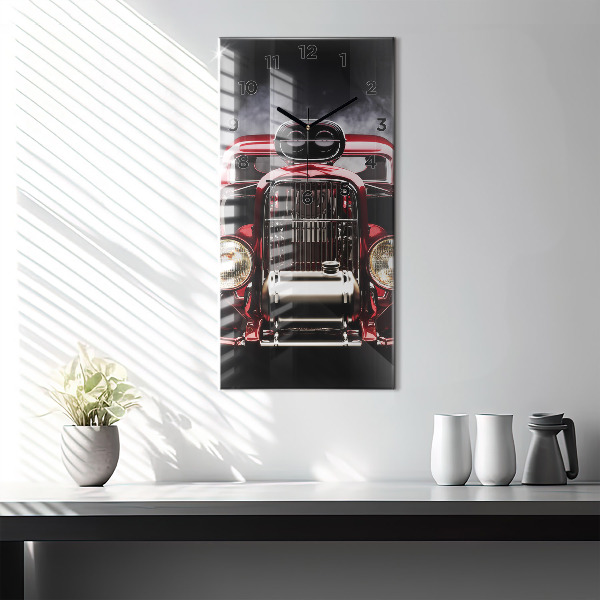 Vertical wall clock Old vintage car