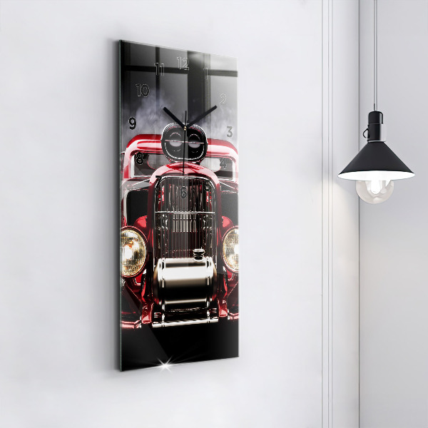Vertical wall clock Old vintage car
