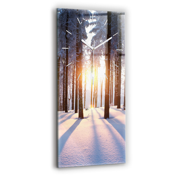 Vertical wall clock Sunset Forest