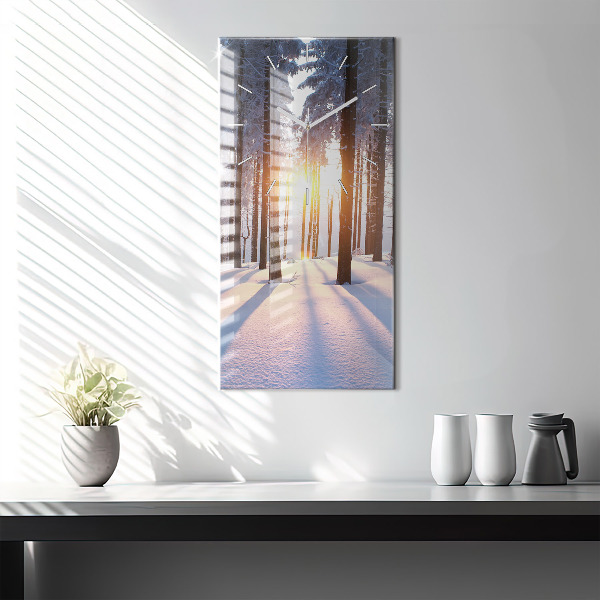 Vertical wall clock Sunset Forest