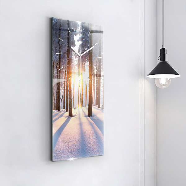 Vertical wall clock Sunset Forest