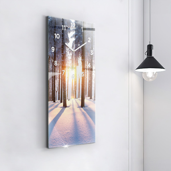 Vertical wall clock Sunset Forest