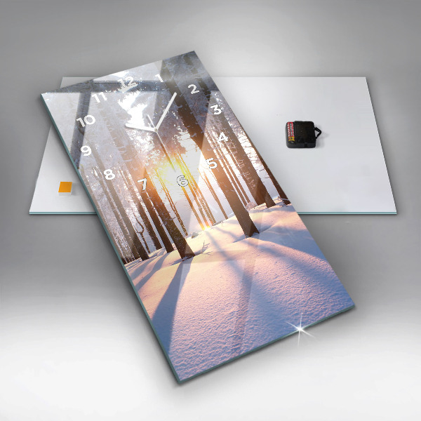 Vertical wall clock Sunset Forest