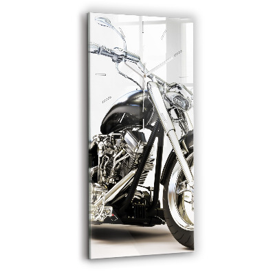 Vertical wall clock Black motorcycle