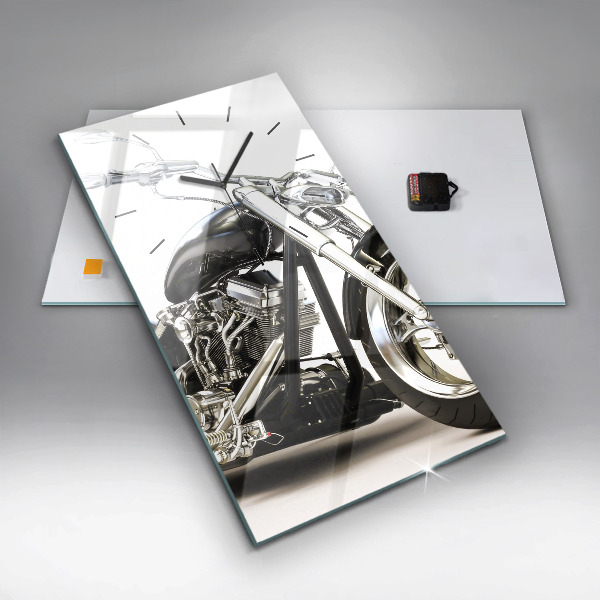 Vertical wall clock Black motorcycle
