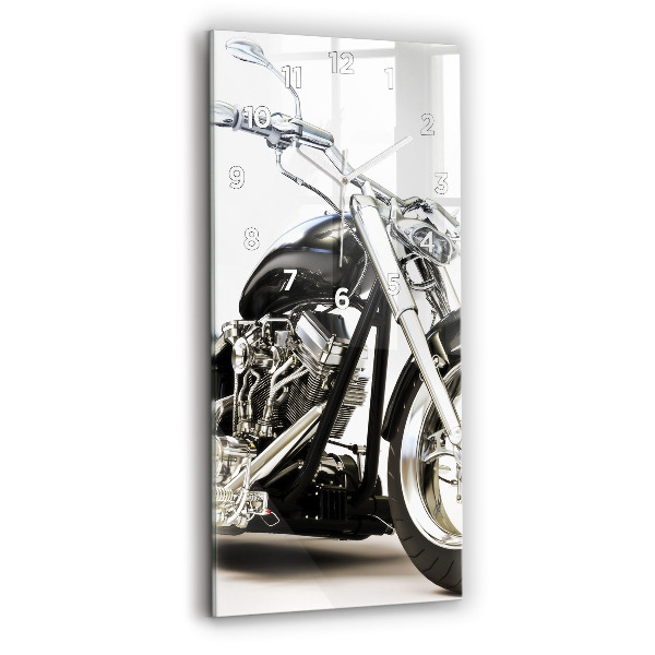 Vertical wall clock Black motorcycle