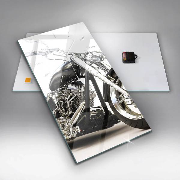 Vertical wall clock Black motorcycle