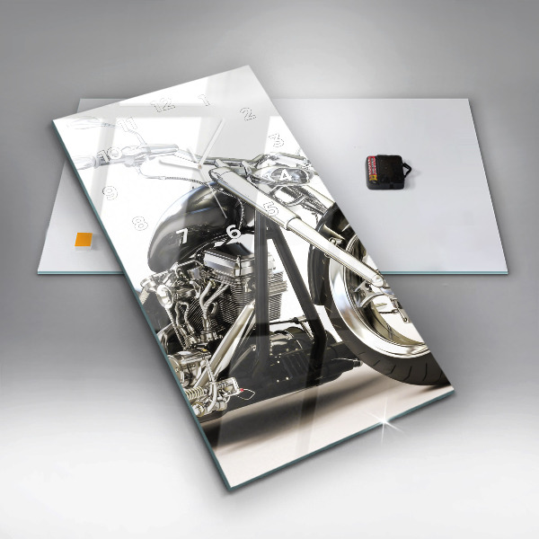 Vertical wall clock Black motorcycle