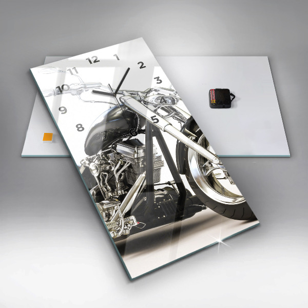 Vertical wall clock Black motorcycle