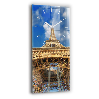 Vertical wall clock France Eiffel Tower