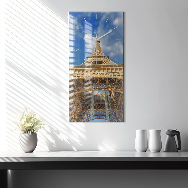 Vertical wall clock France Eiffel Tower