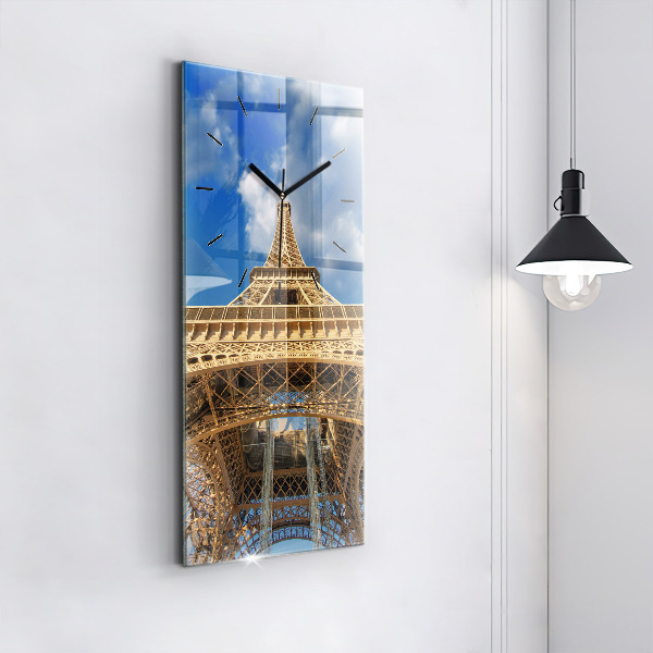 Vertical wall clock France Eiffel Tower