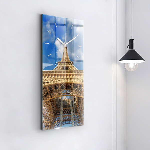 Vertical wall clock France Eiffel Tower
