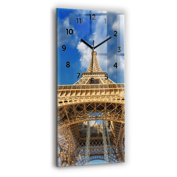 Vertical wall clock France Eiffel Tower