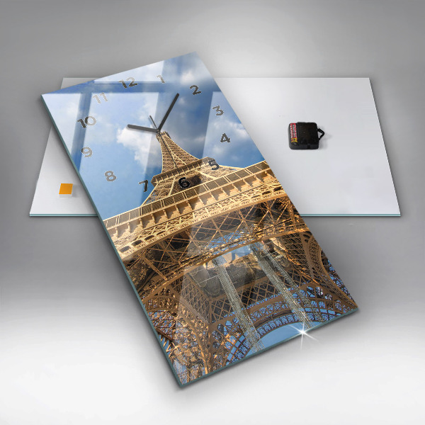 Vertical wall clock France Eiffel Tower