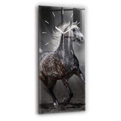Vertical wall clock Galloping horse