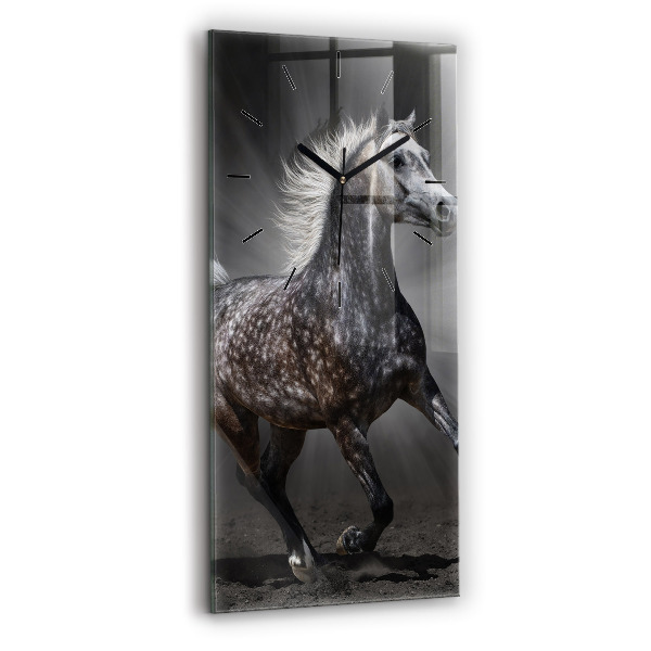 Vertical wall clock Galloping horse