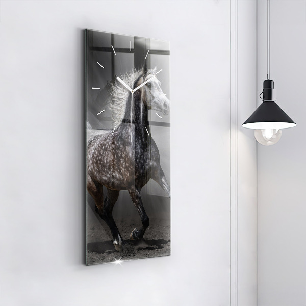 Vertical wall clock Galloping horse