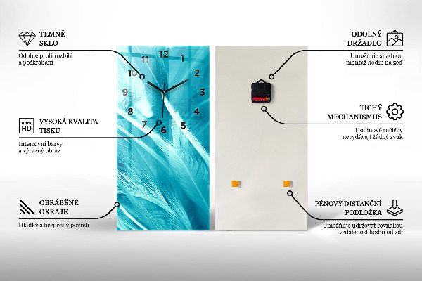 Vertical wall clock Abstract woman face