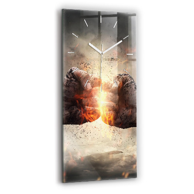 Vertical wall clock Fists Strength Power