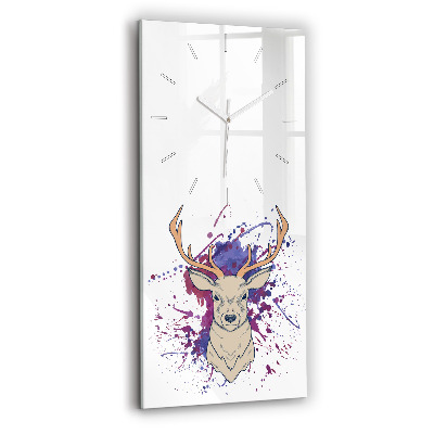 Vertical wall clock Deer vector illustration
