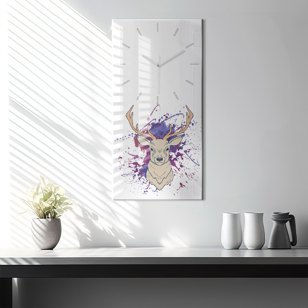 Vertical wall clock Deer vector illustration