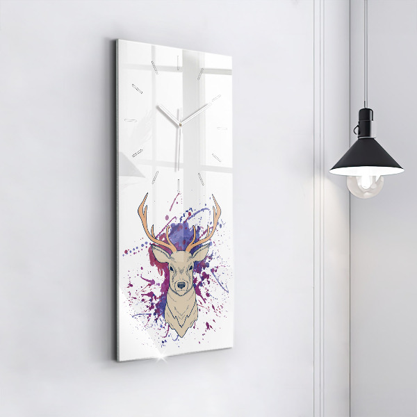 Vertical wall clock Deer vector illustration