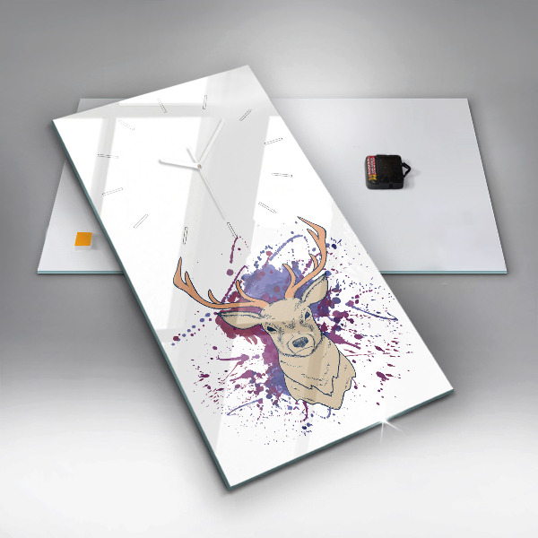 Vertical wall clock Deer vector illustration