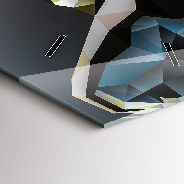 Vertical wall clock Wolf head