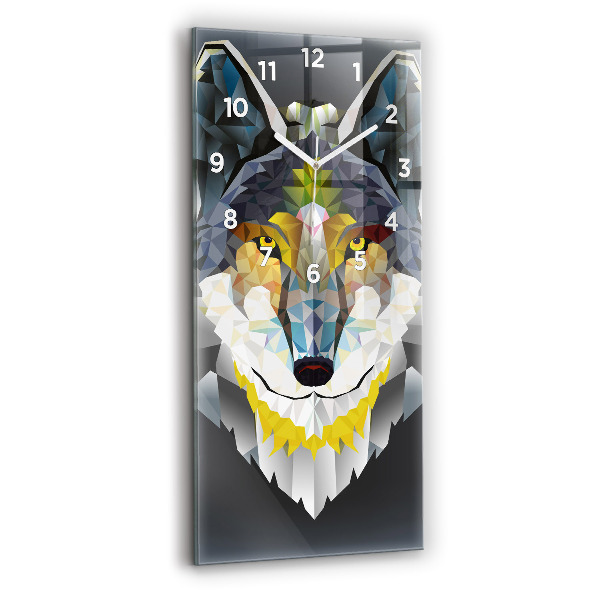 Vertical wall clock Wolf head