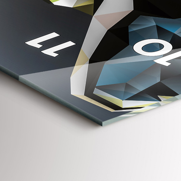 Vertical wall clock Wolf head