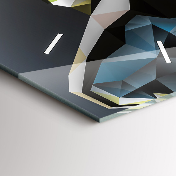 Vertical wall clock Wolf head