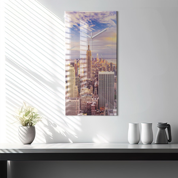 Vertical wall clock Sunset New York