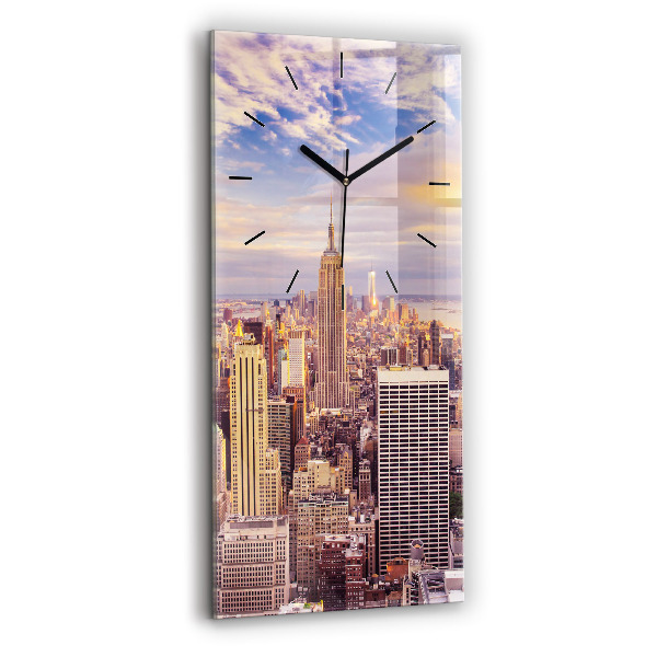 Vertical wall clock Sunset New York