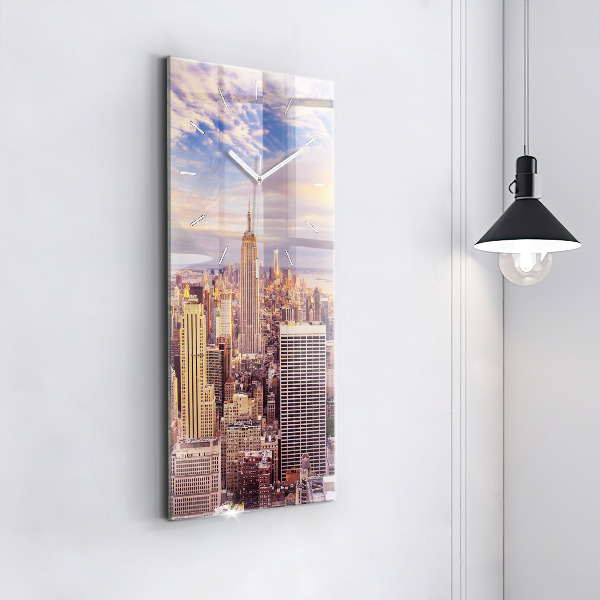 Vertical wall clock Sunset New York