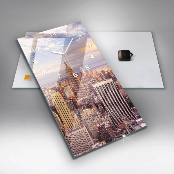 Vertical wall clock Sunset New York