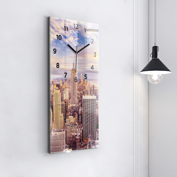 Vertical wall clock Sunset New York
