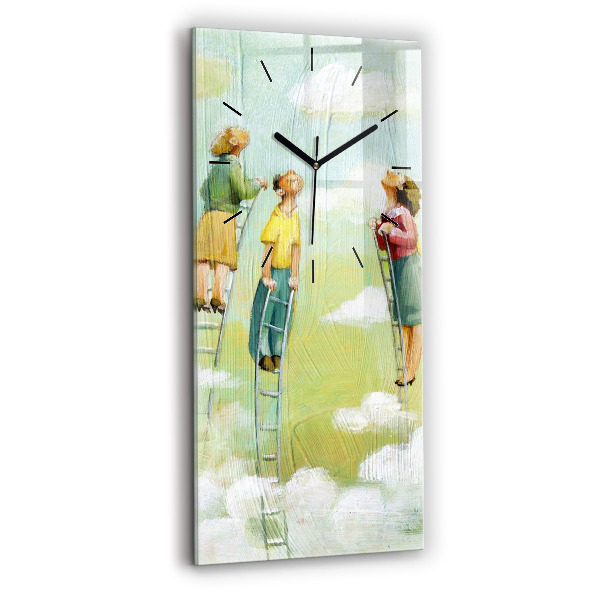 Vertical wall clock People on the ladder
