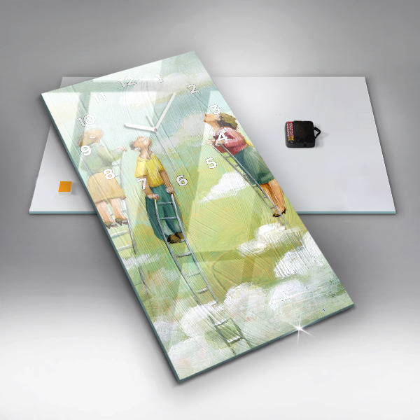 Vertical wall clock People on the ladder