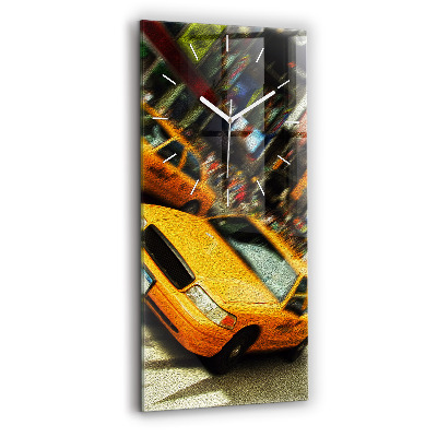Vertical wall clock New York City taxis