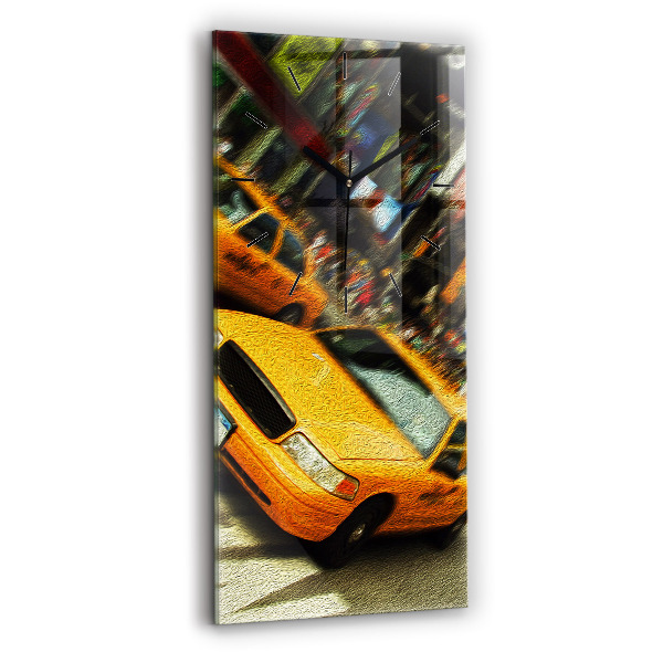 Vertical wall clock New York City taxis