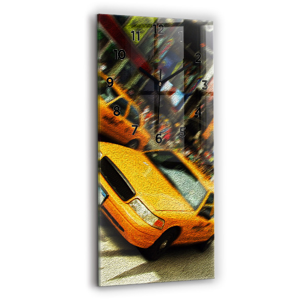 Vertical wall clock New York City taxis