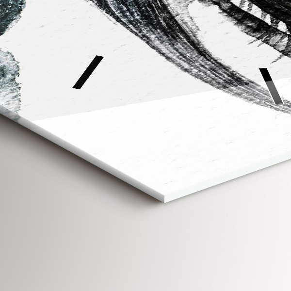 Vertical wall clock Portrait of a woman red lips