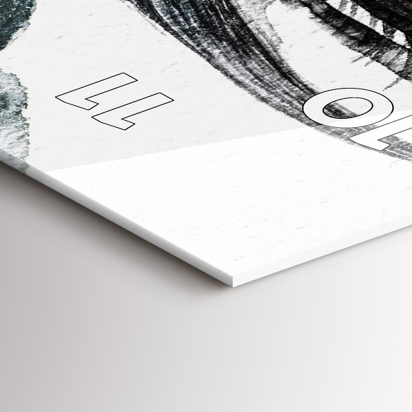 Vertical wall clock Portrait of a woman red lips