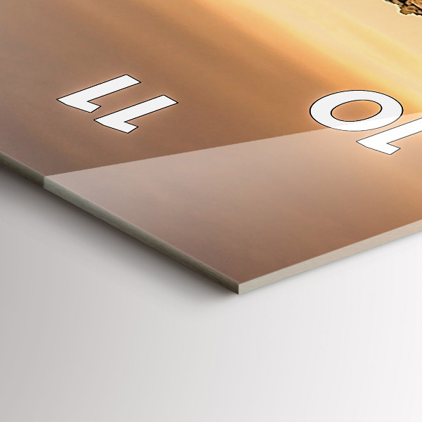 Vertical wall clock Pyramids and sunset