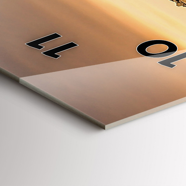 Vertical wall clock Pyramids and sunset