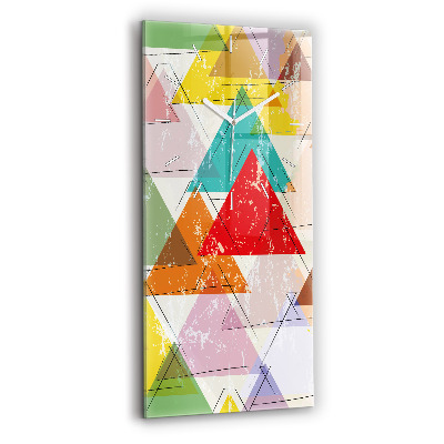 Vertical wall clock Geometric Triangles