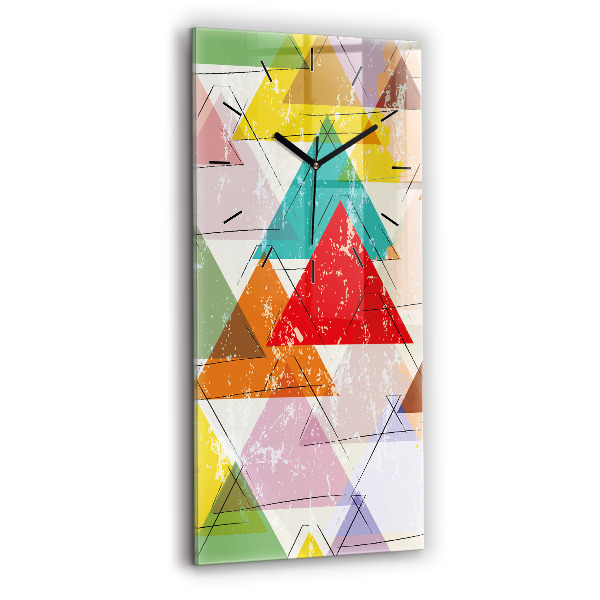 Vertical wall clock Geometric Triangles
