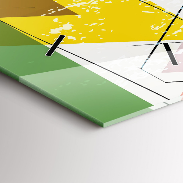 Vertical wall clock Geometric Triangles